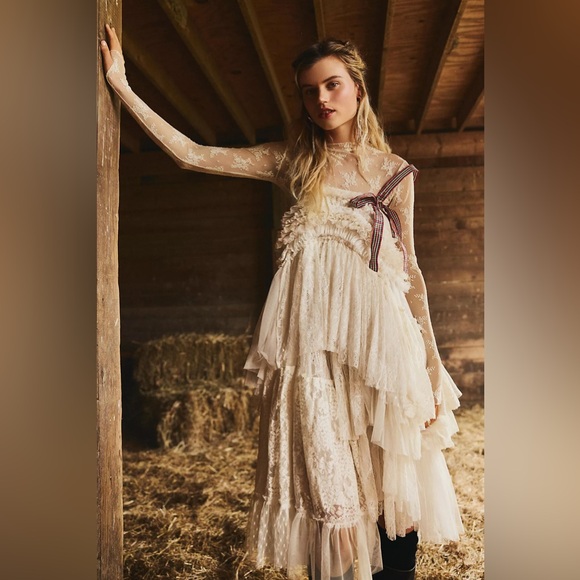 Free People Isabel Midi Lace Dress